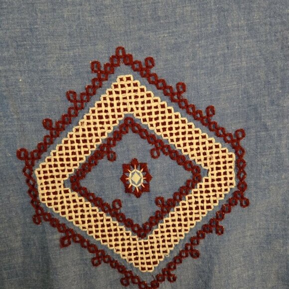 Gretchen Scott Odessa Shift Dress Embroidered Tassel Tie Elbow Sleeve Size S - Picture 7 of 11